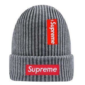 Supreme Gray Cap Cuffed Beanie Adult One Size Fits Most